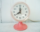 Vintage General Electric - Pink Pedestal Clock - 1950s Kitsch Electric Clock