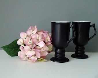 Hall Irish Coffee Mugs - Black Coffee Cups - Hall China Coffee Mug - Irish Coffee Mug