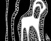Graphic art - Chair drawing - Custom framed line drawing - Black and white art - Black home decor