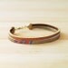 Leather Bracelet in Tan with Pink and Blue, "The Pecos Handpainted"