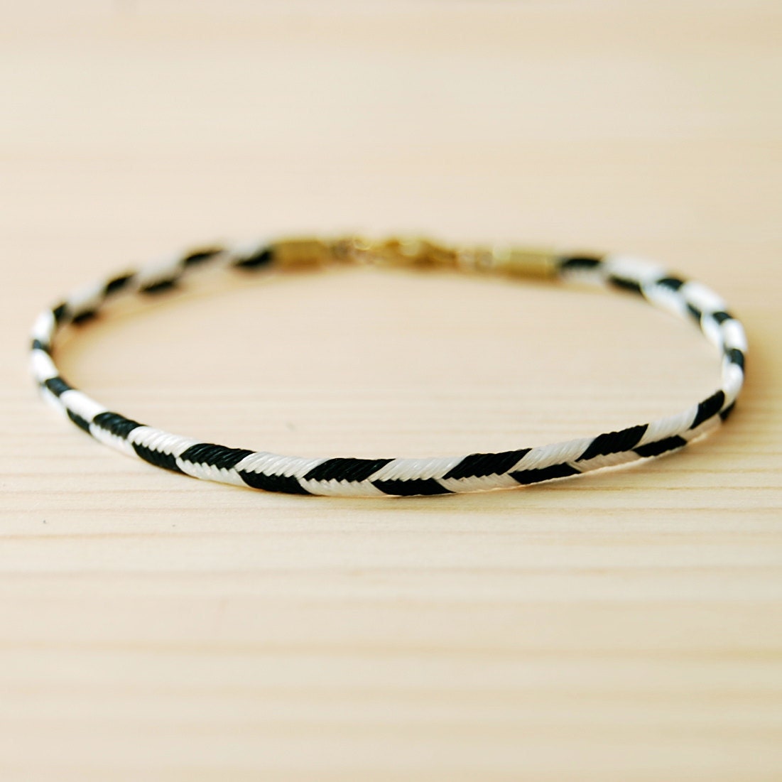 Chevron Bracelet in Black & White, "The Lariat"