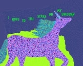 Art 8x10: On My Unicorn,     Glossy Digital