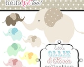 INSTANT DOWNLOAD little ollie and olivia baby elephant digital clipart collection