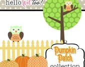 INSTANT DOWNLOAD pumpkin patch digital clipart collection - scrapbooking, invitation design, party printables, card & stationary making