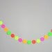 Neon multicolor paper garland 5ft / round/ ready to ship