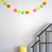 Neon multicolor paper garland 5ft / round/ ready to ship