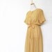 Japanese 60's Vintage Tailor Made Mustard Gold Pleated Dress