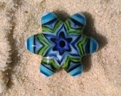 Lampwork Glass Star Bead - Miniature Handmade Charm Sized Focal Bead