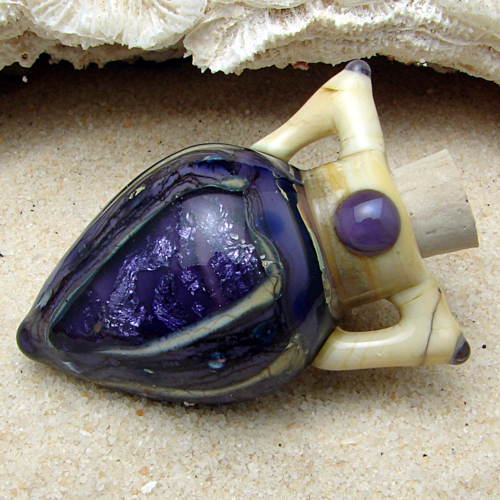 Purple Glass Vessel Sparkling Mini Perfume Bottle Necklace for Aromatherapy, Scented, and Essential Oils