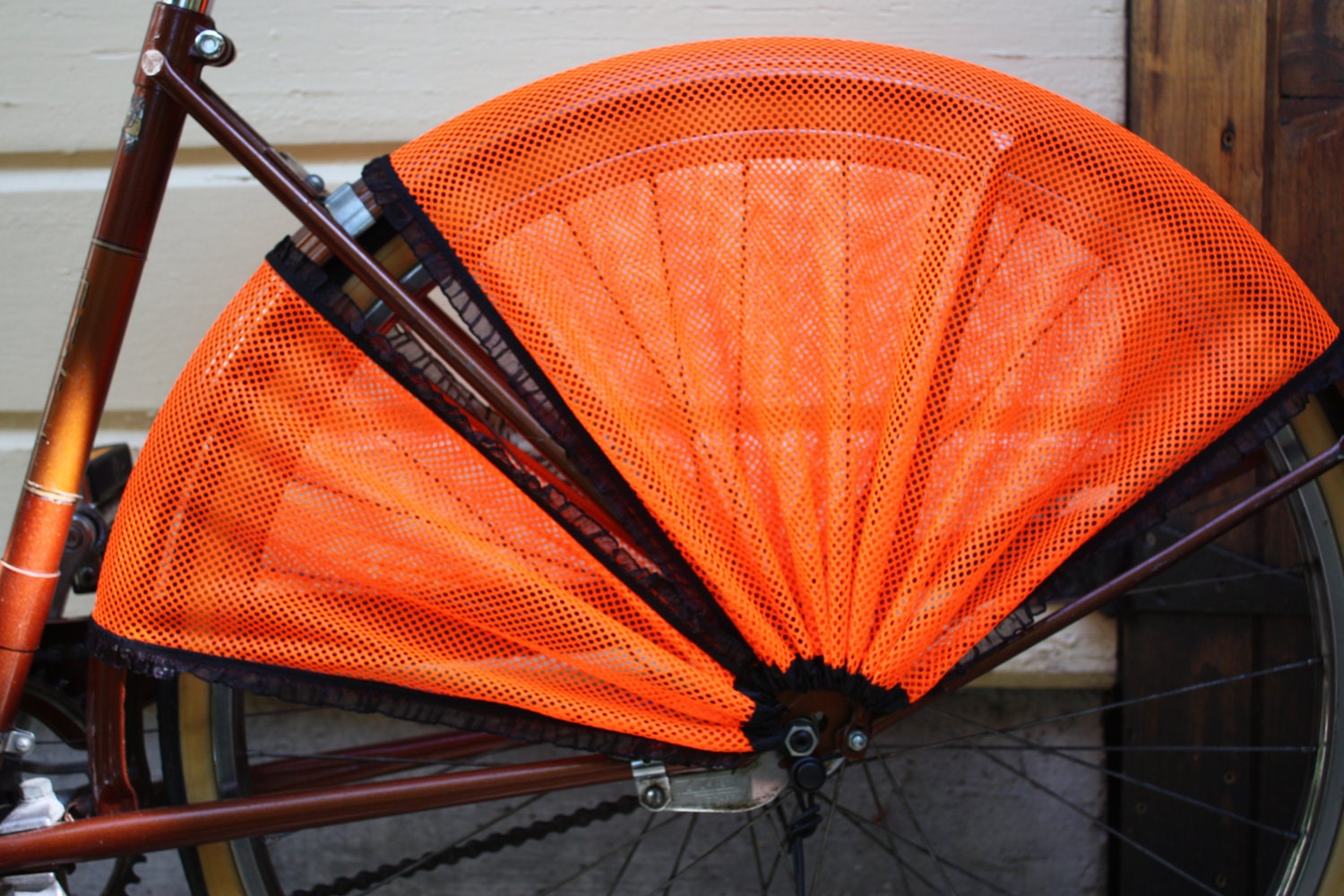 Bicycle skirt guard. Screaming Fluorescent Orange