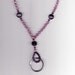Pink Glass Beaded Lanyard with Purple Aventurine Beads