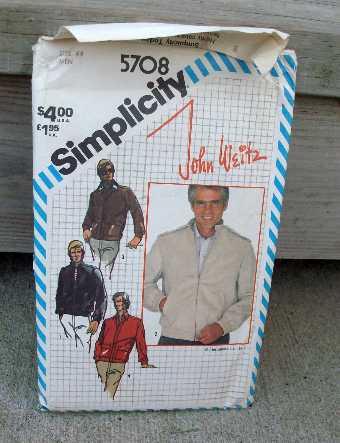 1982 Uncut Simplicity Pattern 5708 Men's Lined and Unlined Jacket Size 44