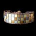 Brown Leather Wrap Bracelet with Metallic Tila Beads