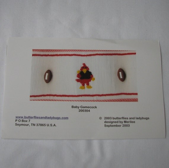 Baby Gamecock Smocking Plate Pattern by SewHelpful on Etsy