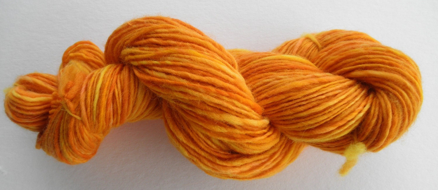 Handspun Yarn "Here Comes the Sun" Single Ply Corriedale Wool