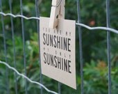 You Are My Sunshine / Set of 3 Simple, Modern, Kraft, Small Cards