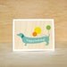 Happy Birthday Wiener Dog Card - blue