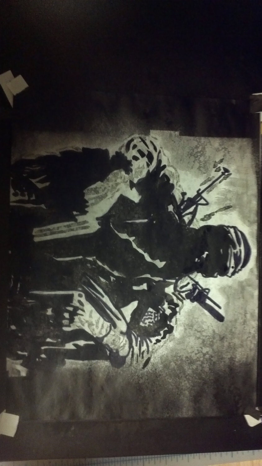 Call of Duty - Black Ops - india ink on 8.5x11 20lb wt. Paper
