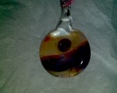 Pendant - glass 1" inch - red - orange - yellow