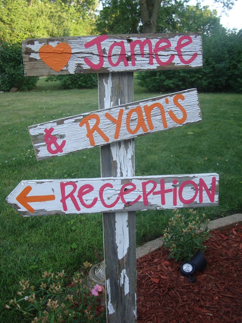 Wedding Reception sign- rustic / shabby chic wedding decor - u pick colors