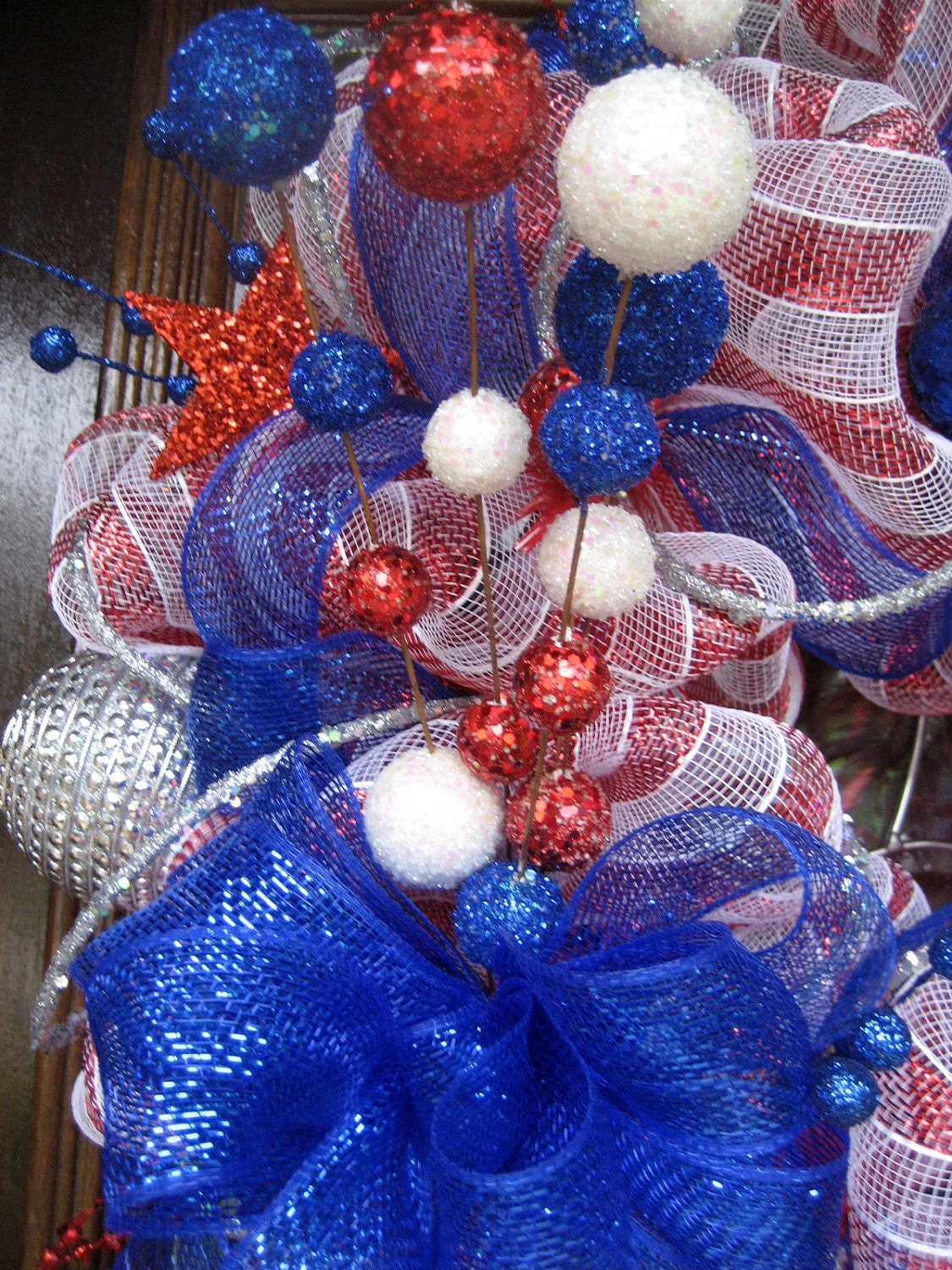 Deco Mesh AMERICAN PRIDE PATRIOTIC Wreath