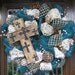 Deco Mesh Rustic CROSS, BURLAP and ANIMAL Print Wreath