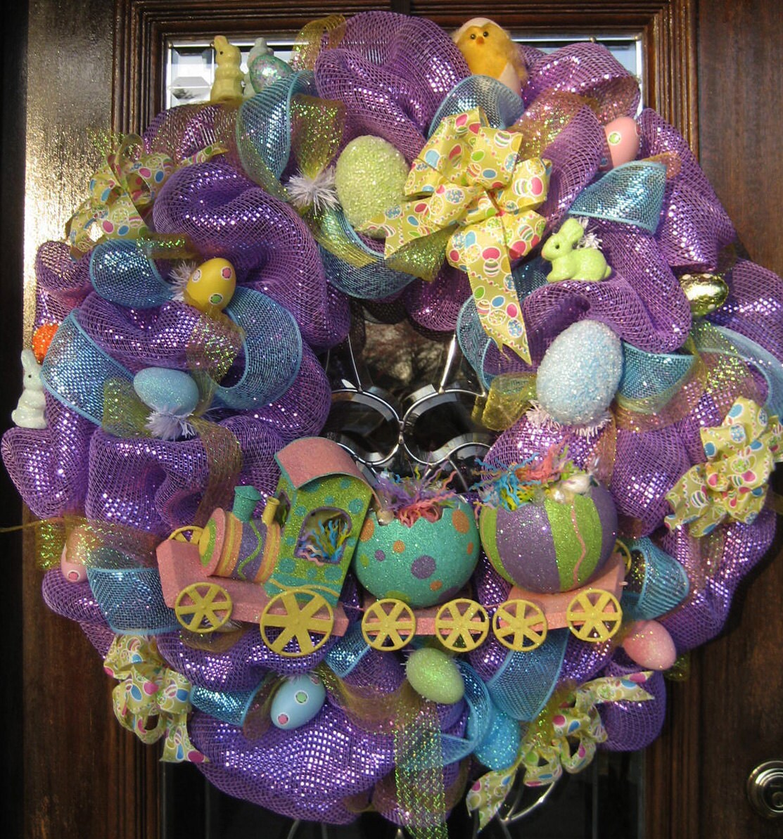 Deco Mesh EASTER WREATH for CARTER by decoglitz on Etsy