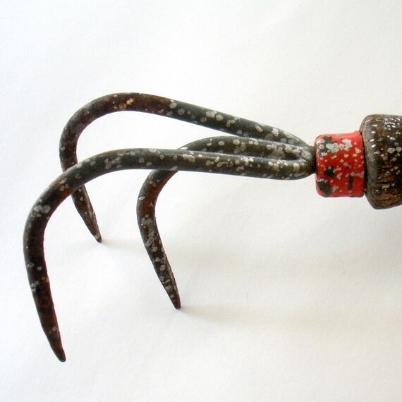 Vintage Cultivator ThreePronged Garden Tool by TheFullGarage