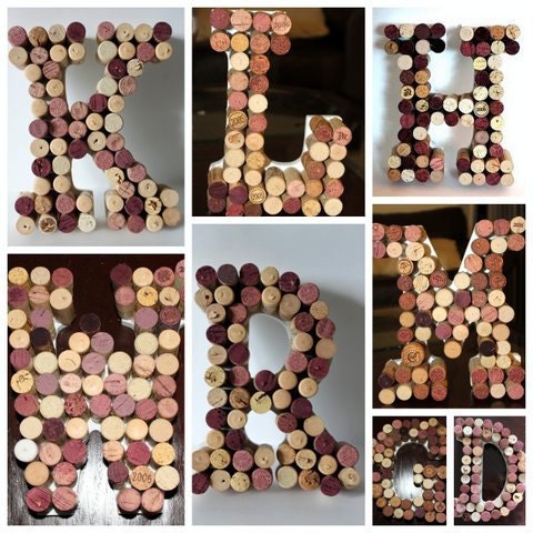 Wine Cork Monogram Letter