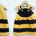 BEE-Girls Dress-yellow & black cotton corduroy-Sizes 6m-1t-2t-3t-4t-5t-6t