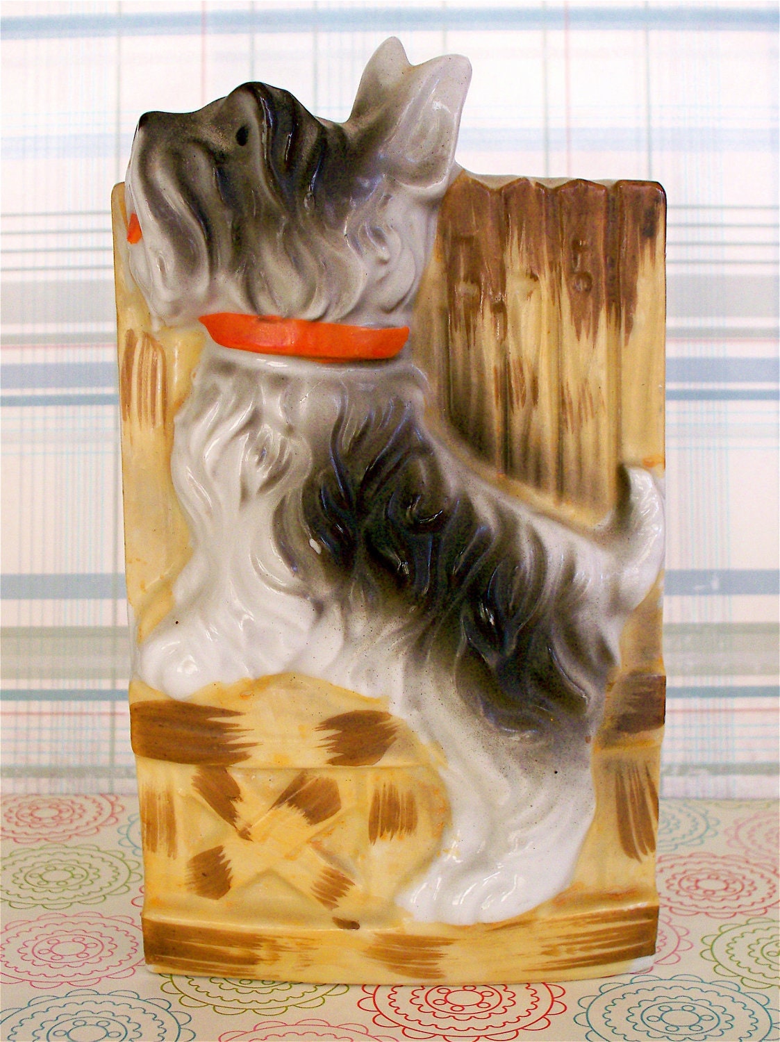 Kitsch Puppy Dog Scottie Wall Pocket