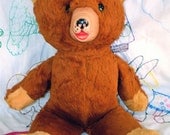 Vintage Kitsch Rubber Face Brown Teddy Bear