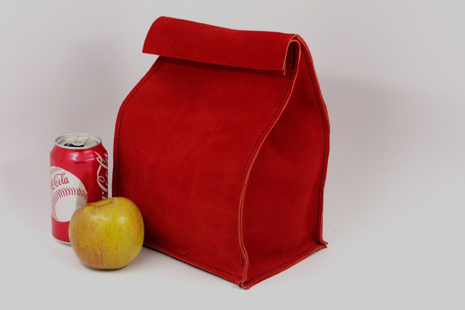 Leather Lunch Bag - Red -    It's fun, it's leather, it's a great conversation starter.