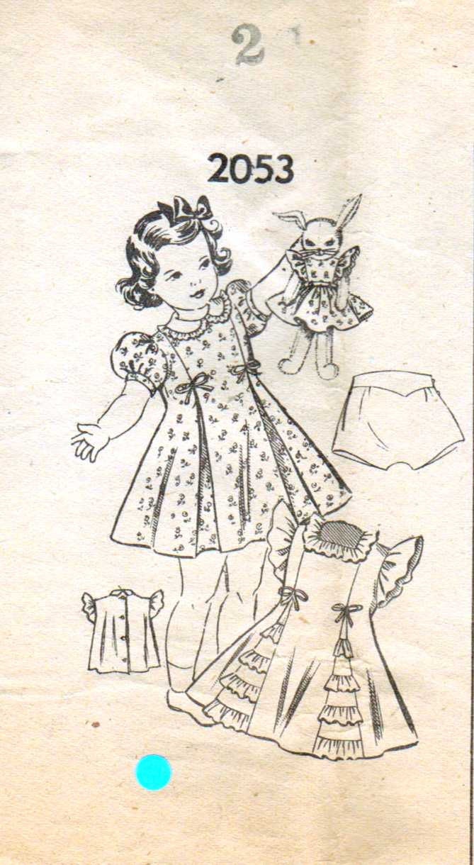 Vintage 50's Back Button Party Dress Ruffle Insets Matching Bloomers Size 2 Mail Order 2053
