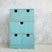 SALE -10%Aquamarine Ultramarine Green vintage Decor, Rustic Wooden Keepsake with 5 drawers, can be personalized at your order, gift for her