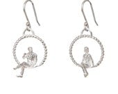 Silver Dangle Earrings -  " Mini Swing"