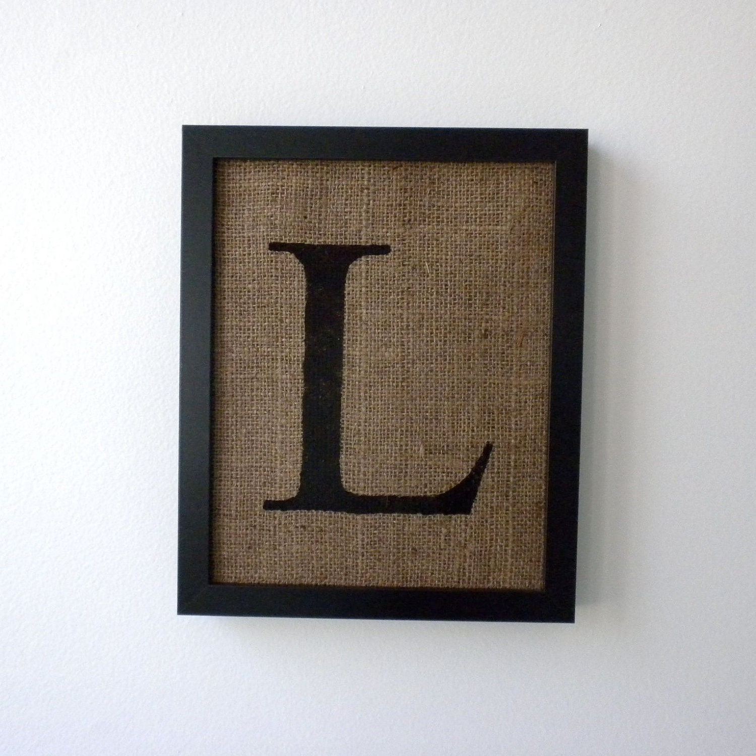 Letter L - burlap wall decor, alphabet art, monogram