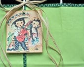 Gift Bag - Cute Mexican Children Gift Tag on Light Lime Bag