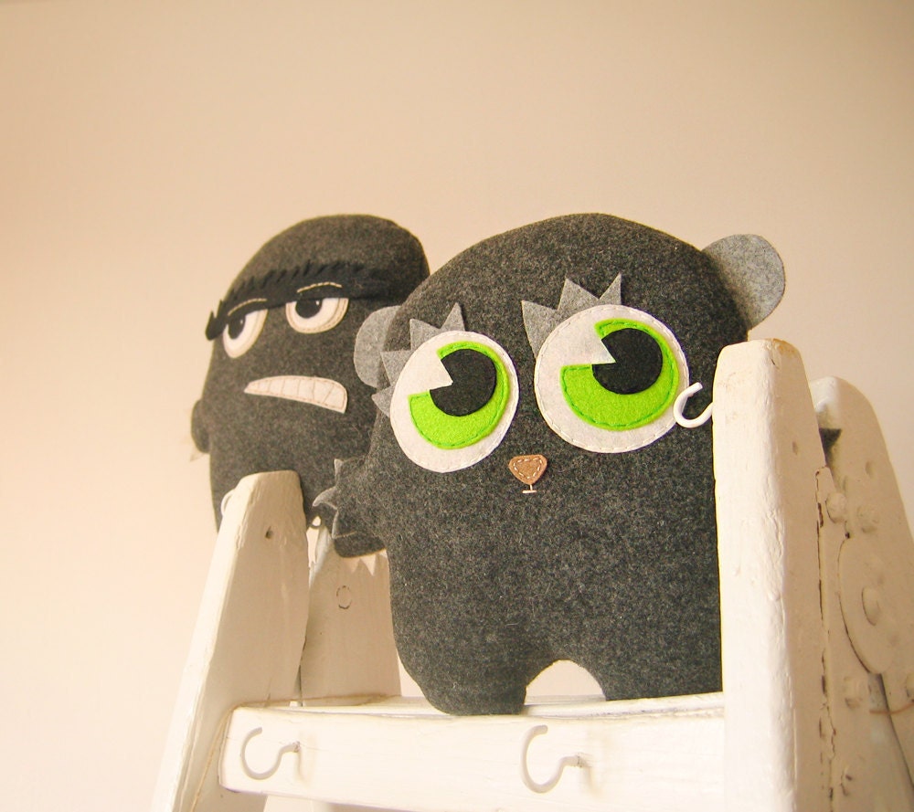 Mr. and Mrs. Claws - pair of huggable adorable creatures