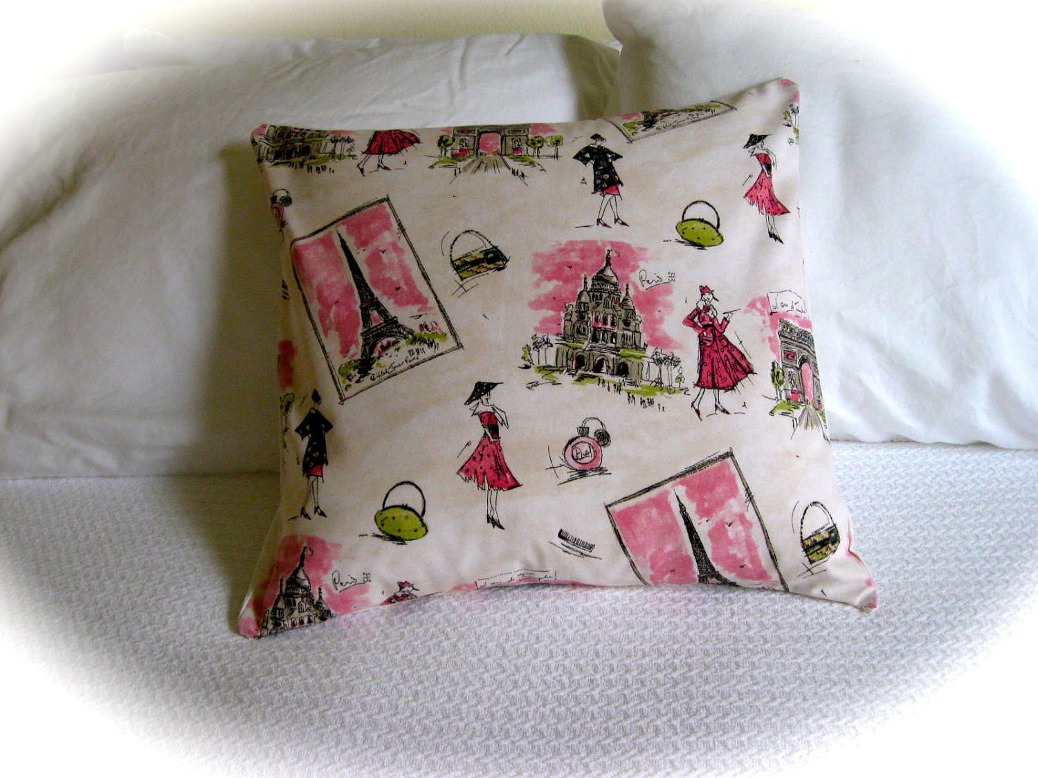 One (1) Whimsical French Inspired  "Fifi Pillow"