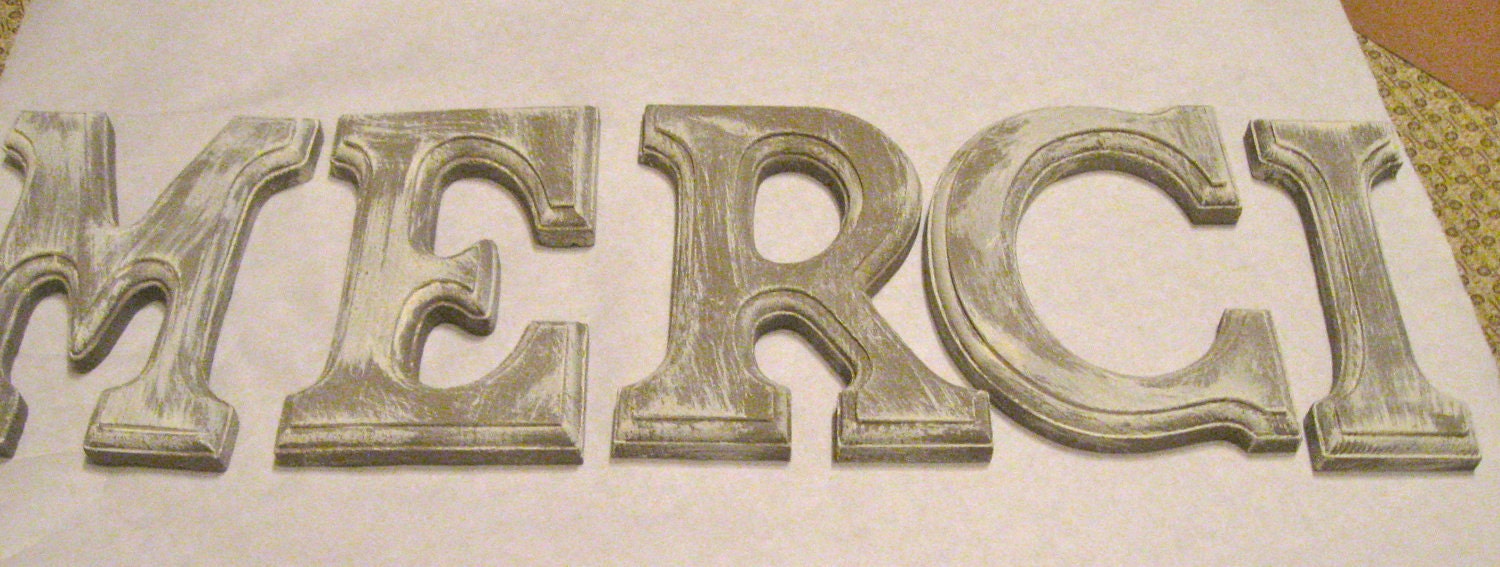 French Word Wooden Letters