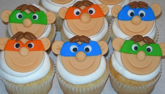 Super Boy Cupcake/Cookie Toppers - 1 Dozen Il_570xn