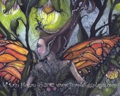 Fairy attends her first prom watercolor illustration 5x7 print