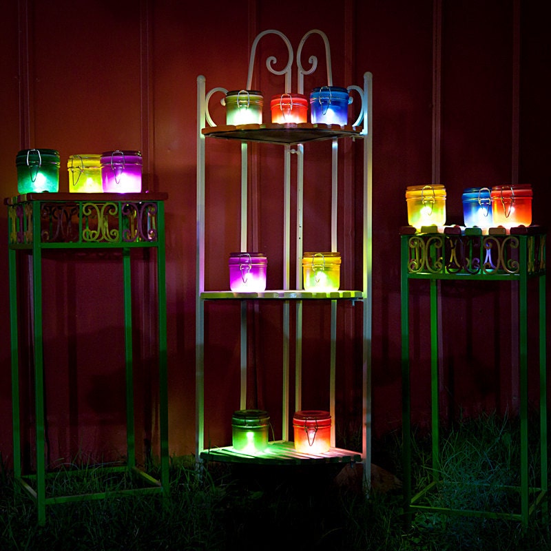 Solar Lights - MULTI-COLOR set of 5. Solar light for wedding, night light, beach, garden, patio, outdoor