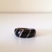 Unique Vintage Retro Sterling Silver and Black Stone Striped Ring SIZE 4.75