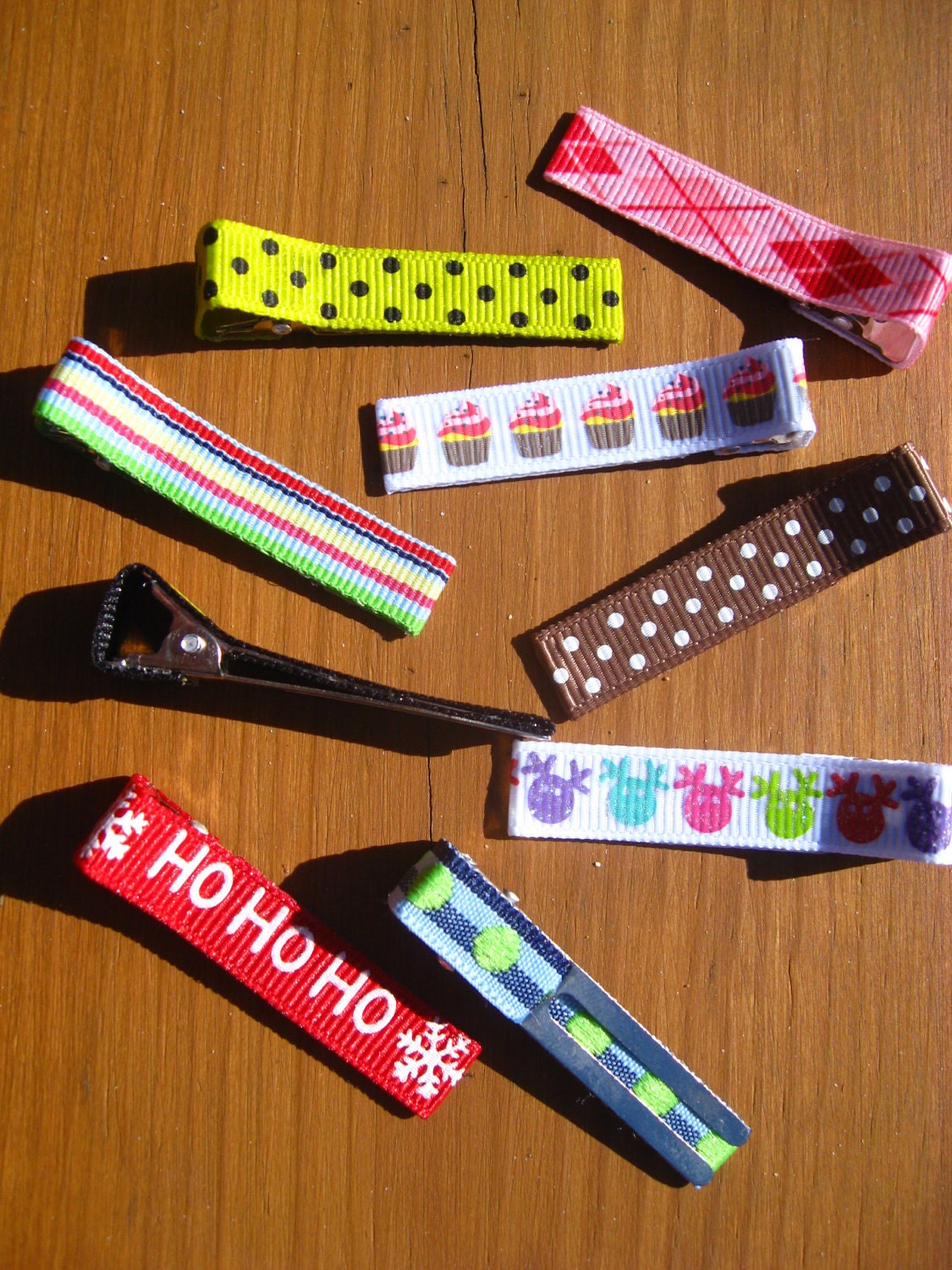 Boutique style grosgrain lined alligator hair clips- Set of 3