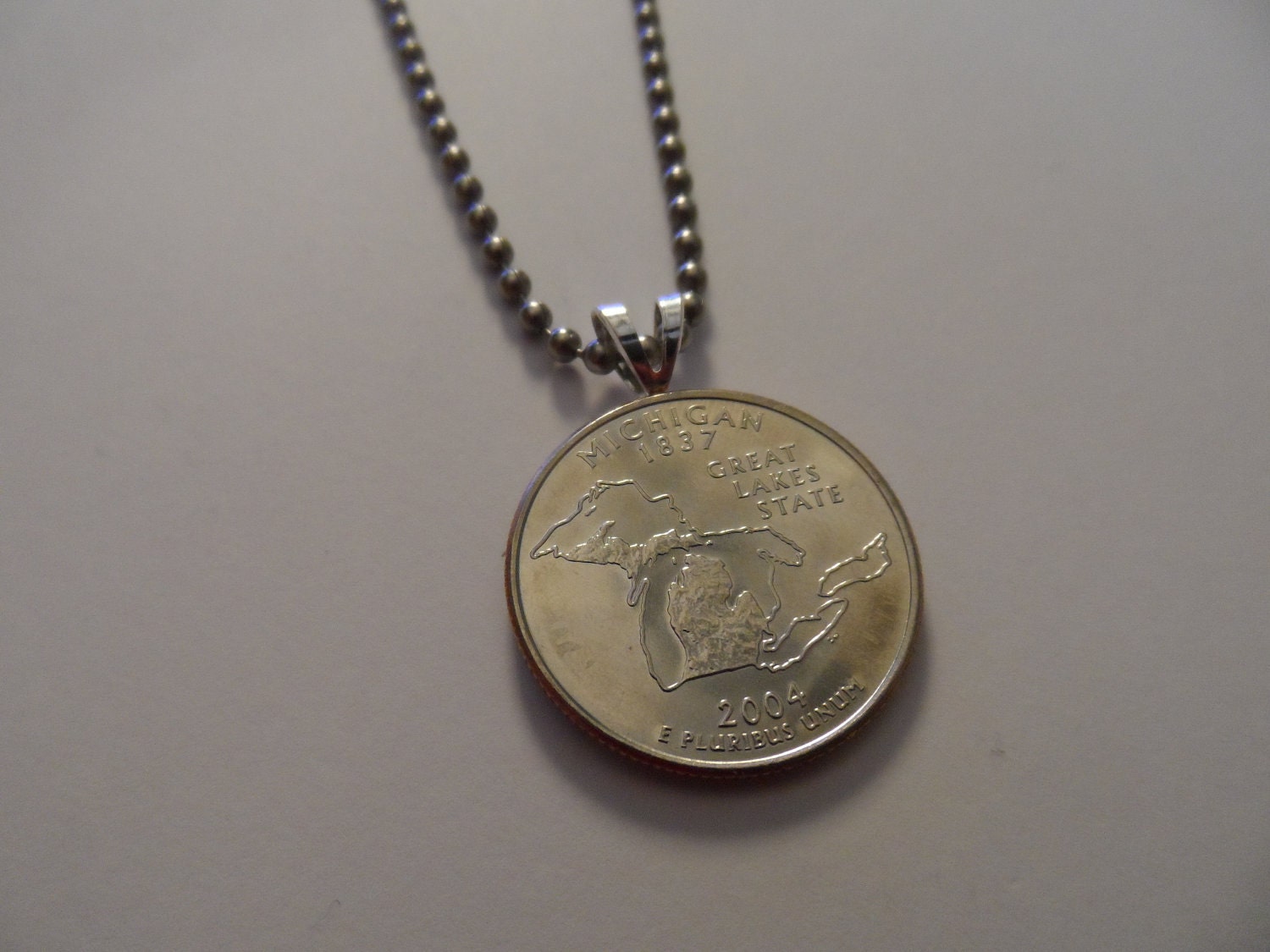 Michigan State Quarter Necklaces