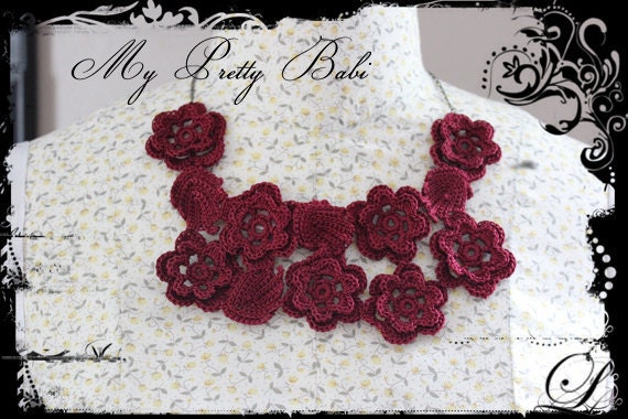 Crochet Necklace Handmade Jewelry Crochet Collar