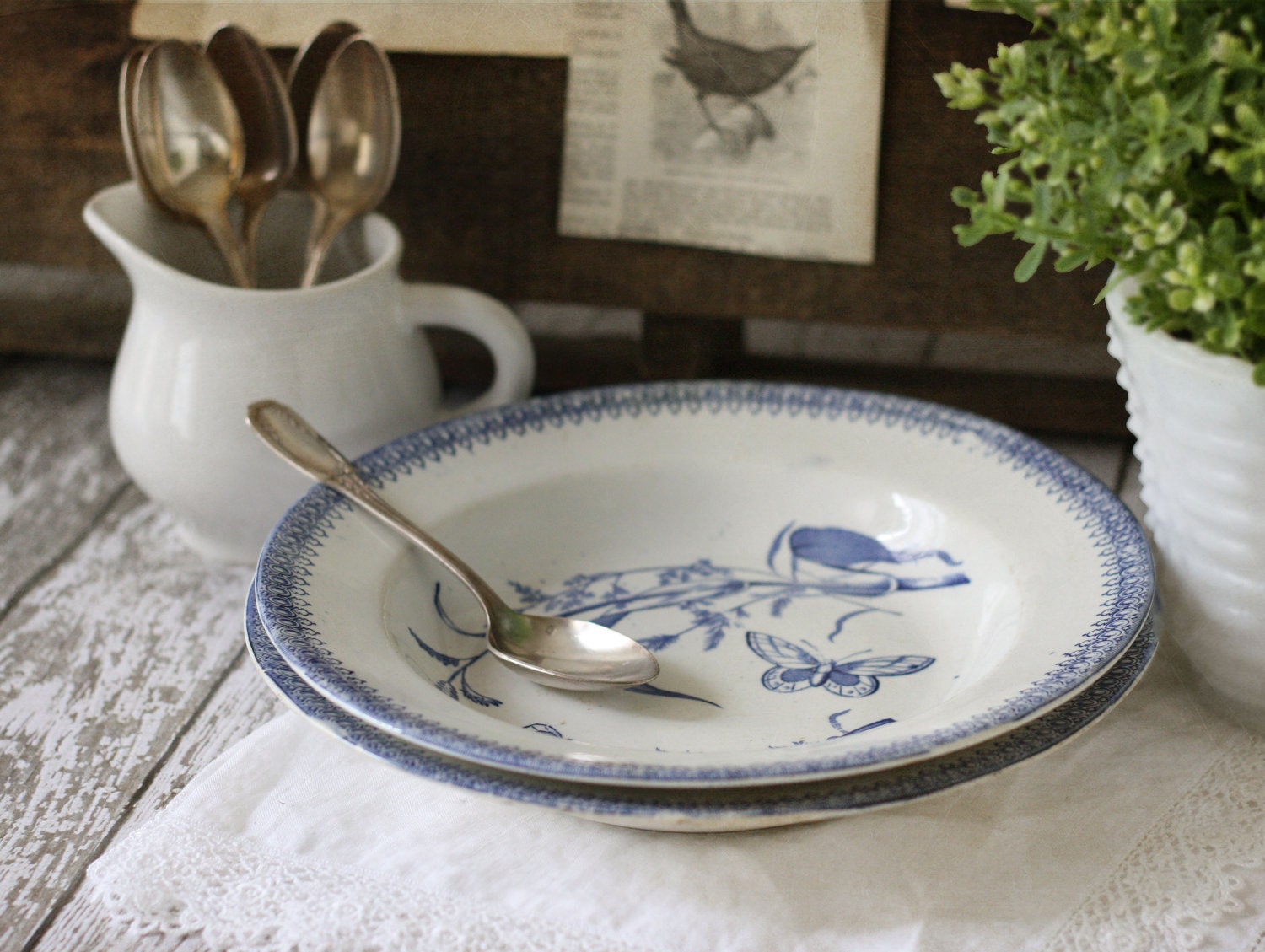Antique English Transferware Blue Bowls - T & R Boote England - Circa 1890's