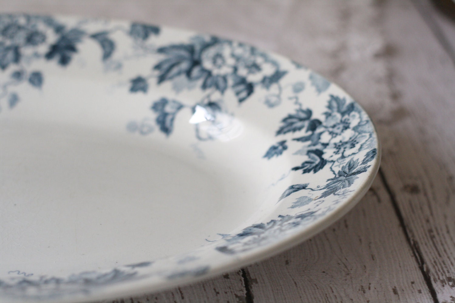 Antique French Faience Platter - Blue and White - by Saint Amand - circa 1900's